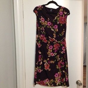 Women’s Chaps dress brown with floral XL, Sleeveless
